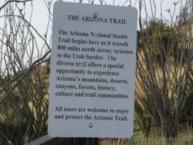 Sign at the beginning of the Arizona Trail.