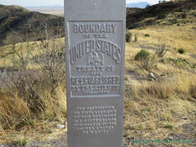 United States boundary marker at the beginning of the Arizona Trail.