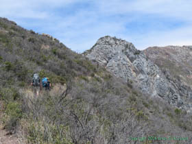 Jerry and Cheetah ascending the Huachuca Mountains.