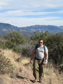 Shaun hiking on AZT Passage 2.