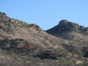 Lichen covered cliffs seen from AZT Passage 3.