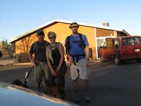 Jerry, Andrea and Brian in Patagonia at the end of a long day of hiking.
