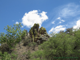 A lichen covered rock outcrop on AZT Passage 4.