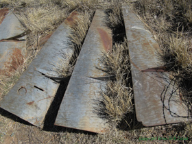 The blades of a a dilapidated windmill at Kentucky Camp on AZT Passage 5.