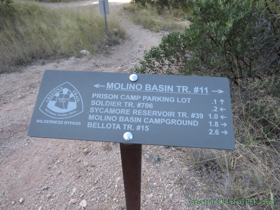 Trail sign near Catalina Highway.