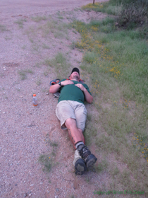 I guess Shaun was a little tired after our 14 mile hike . . .