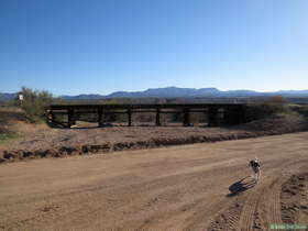 The train trestle at the turn-off up Gap Gage Road to get to the middle of AZT Passage 14.