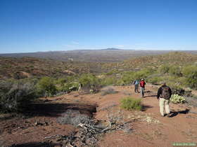 Jerry, Andrea, Raquel and Shaun hiking along AZT Passage 14.