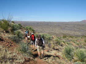 Jerry, Andrea, Raquel and Shaun hiking along AZT Passage 14.
