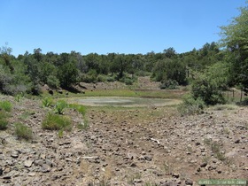 A spring-fed stock pond on Hardscrabble Mesa along AZT Passage 26.