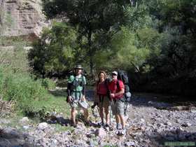 Brian J., Mindy and Brad on the way to Aravaipa Wilderness.