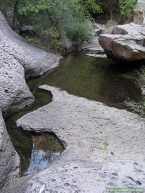 Flood scoured bedrock pools in Virgus Canyon
