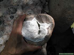 A fantasatic quartz filled geode I found in Virgus Canyon