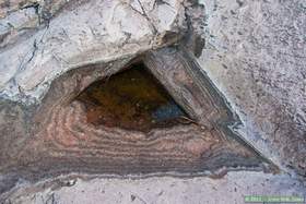 Evaporation rings in a scour hole in Horse Camp Canyon