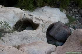 Large boulders in scour holes in Horse Camp Canyon