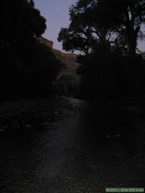 Running out of light heading back to camp in Aravaipa Canyon