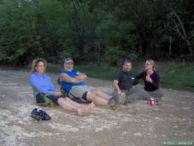 Mindy, Brad, Brian D. and Marisa hanging out by Aravaipa Creek.