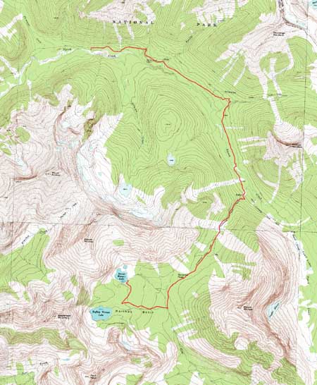 Map showing route for day 6.