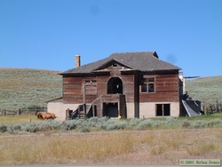 An old derelict ranch house on the Montana-Idaho border just off I-15.