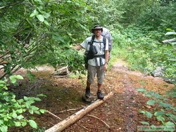 A slightly more flattering picture of me crossing the stream.