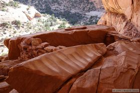A large grinding stone at Perfect Kiva Ruin in Bullet Canyon.