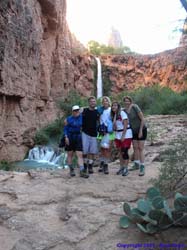 Necoe, Jeff, Lori, Janet and Shannon in front of Mooney Falls.