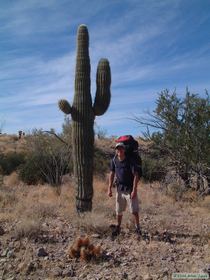 Steve wanted to prove his Arizona visit to his friends back in Santa Fe with this picture of Arizona's iconic symbol.