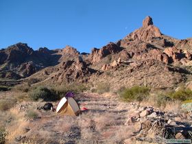 Our camp in Tunnel Springs Canyon.