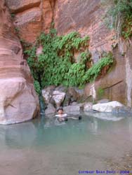 Brian cools off in the pool just below Big Spring.