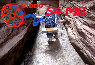 Video of Chuck crossing the second stinky pool in Buckskin Gulch.