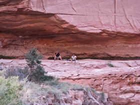 Chuck and Steve hanging out at our alcove camp in Paria Canyon.