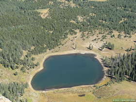 Pecos Baldy Lake from East Pecos Baldy Peak in the Sangre de Cristo Mountains.