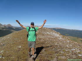 Steve with his clothes back on after summiting East Pecos Baldy View Peak in the Sangre de Cristo Mountains.