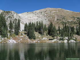 Truchas Lake with North Truchas Peak in the background.