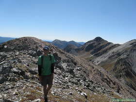 Steve hiking the spine up to North Truchas Peak.