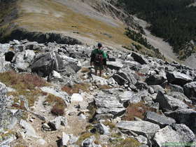 Steve descending the south flank of South Truchas Peak.