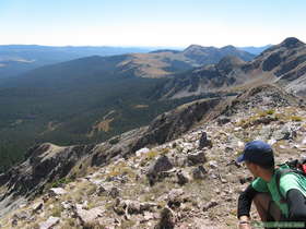 Steve admiring the view from North Truchas Peak in the Sangre de Cristo Mountains.