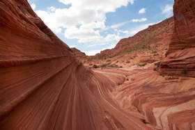 A sculpted sandstone wash in Coyote Buttes North.