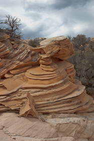 Sandstone formation on West Clark Bench near upper Buckskin Gulch.