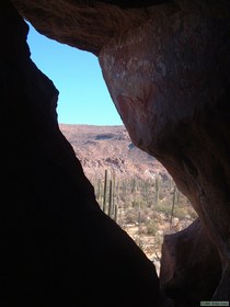 An alcove with pictographs in it.