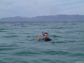 Chuck snorkeling in Bahia Guadalupe.