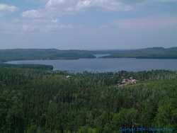 View of Gunflint Lake, Magnetic Lake and Moosehorn Lodge.