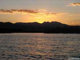 Sunset over Roosevelt Lake.