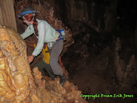 Shannon climbing in Yok Baluum Cave