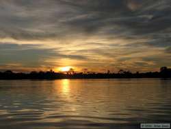 Sunset on the way to Rio Cristalino Jungle Lodge.