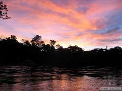 Sunset on the way to Rio Cristalino Jungle Lodge.