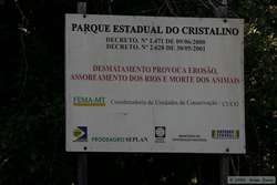 The sign for the Rio Cristalino Preserve.