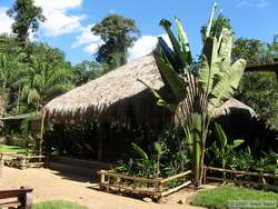 The outdoor dining area at Rio Cristalino Jungle Lodge.