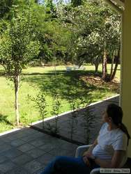 Shan enjoying our last few minutes in the Amazon.