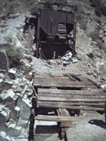 Bridge and hopper at the Copper Creek Mine.